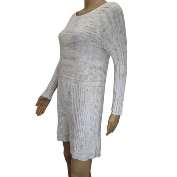 Knit MOTH Anthropologie Beige Long Sleeve Boat Neck Sweater Dress Size Large - Picture 3 of 6